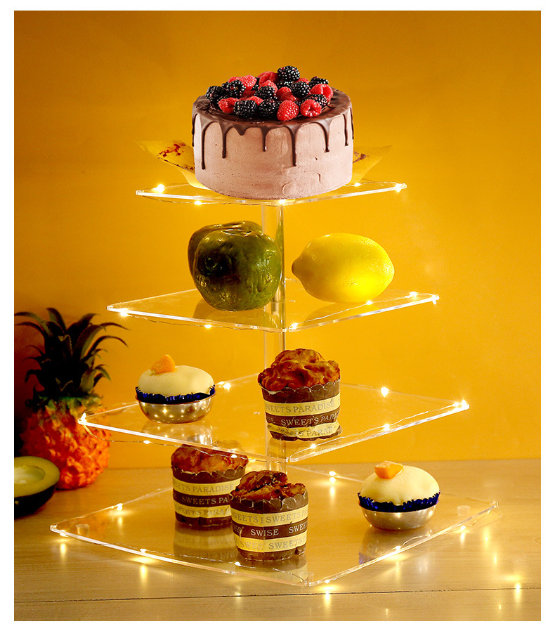 5 Tier Square Acrylic Cupcake Stand